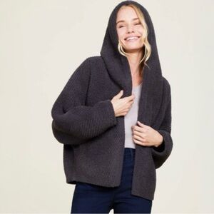 Barefoot Dreams Knit Cardigan Sweater - Charcoal
